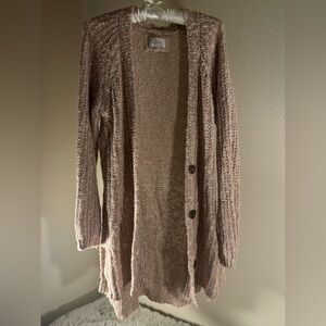 Anthropologie Italian Angel of The North Knit Open-Front Cardigan Sweater